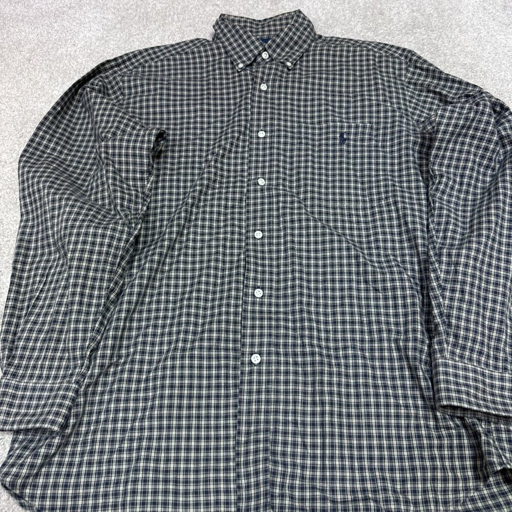 Ralph Lauren Button Down Shirt Classic Fit Blue Plaid Long Sleeve Men’s Medium - Picture 7 of 10